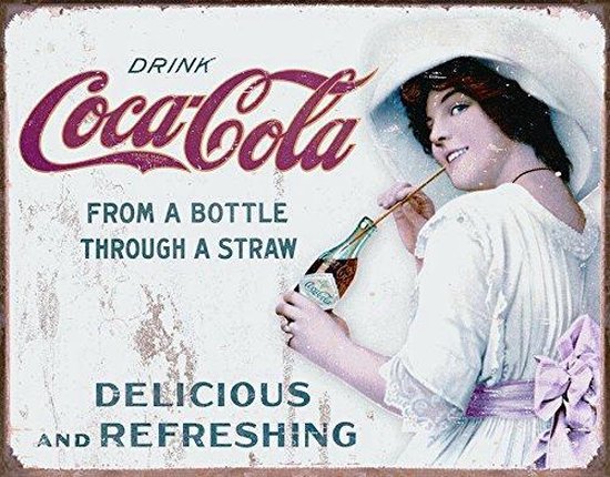 Drink Coca Cola  Metalen wandbord 31,5 x 40,5 cm.