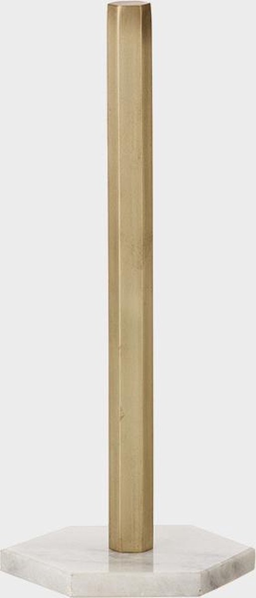 Ferm Living Hexagon Stand - Marmer - Goud - keukenrolhouder - 15 x 30 x 15 cm