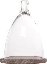 Cosy & Trendy Stolp - Glas Met Basis Hout - Rond - Ø 24.2 cm - 31.3 cm