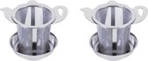 Theefilter Universeel RVS - Theepot - thee zeef - thee infuser - voor losse thee | 2 stuks