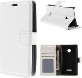 Wit agenda wallet case hoesje Microsoft Lumia 435
