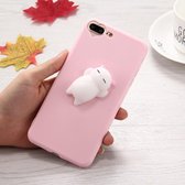Voor iPhone 8 & 7 Plus 3D kleine beer roze oren patroon Squeeze Relief Squishy Dropproof terug Cover beschermhoes