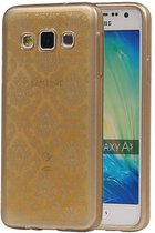 TPU Paleis 3D Back Cover for Galaxy A3 Goud