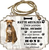 Spreukenbordje hond: American Staffordshire Terrier