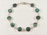 Zilveren schakelarmband met abalone schelp
