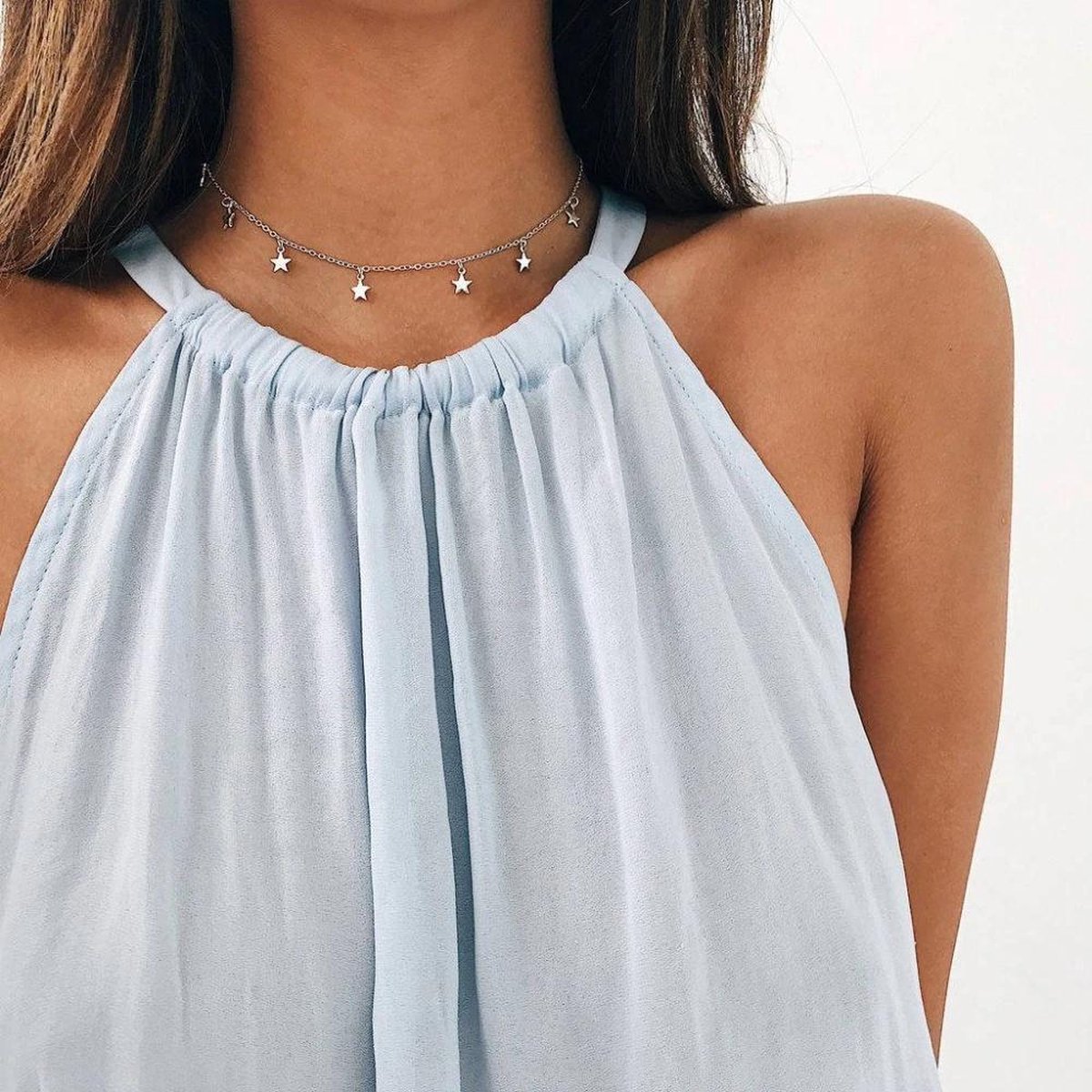 daytodaylooks - Ketting met kleine sterretjes - Small star choker - Tiny star necklace - Ster kettin