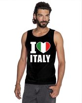 Zwart I love Italie fan singlet shirt/ tanktop heren L