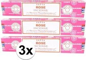 3x Nag Champa wierook Rose 15 gram