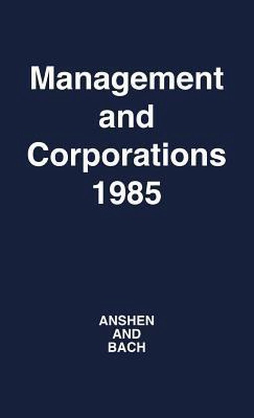 Management and Corporations, 1985 - cover
