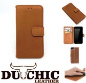 Dutchic - Echt Leer hoesje - Apple iPhone 7 / 8 en SE (2020) Lederen Bookcase Brown - Wallet Case (Cognac Bruin)