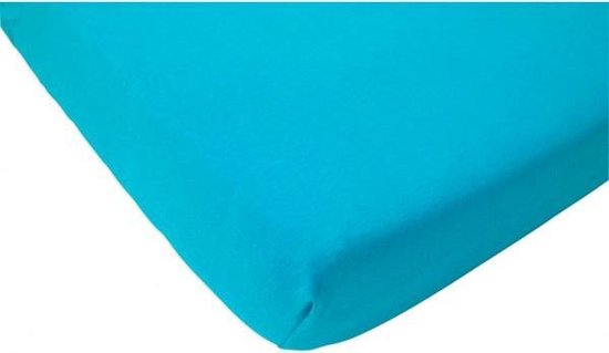 Jollein Ledikant Hoeslaken Jersey - 60x120 cm - Aqua