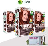 Garnier Nutrisse Farb Sensation Haarverf - 5.54 Honingbruin - 3 Pack Voordeelverpakking + Haarloop