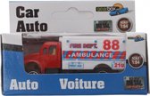 Gearbox Voertuig Ambulance Amerika Wit/rood Staal 8 Cm