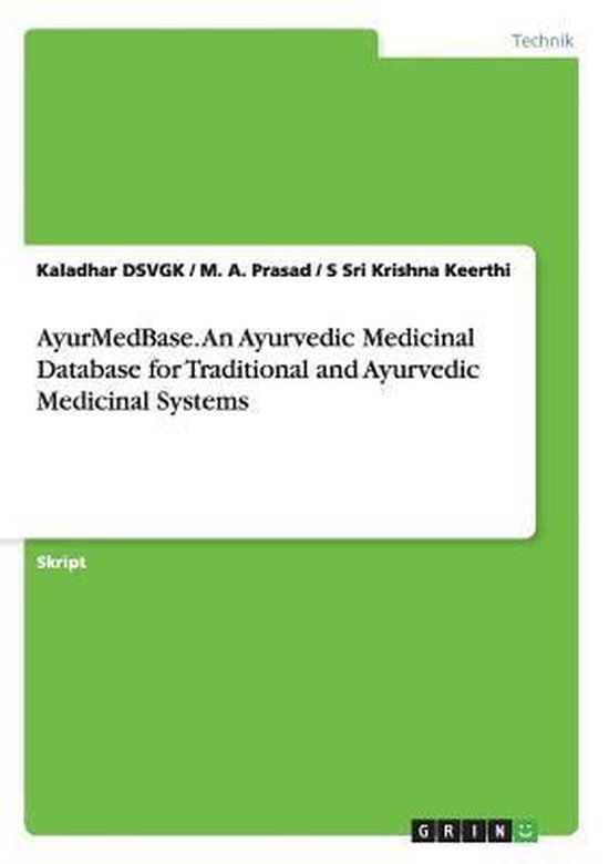 AyurMedBase. An Ayurvedic Medicinal Database for Traditional ... - cover