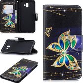 Diamant vlinder agenda wallet case hoesje Telefoonhoesje geschikt voor Samsung Galaxy J6 Plus