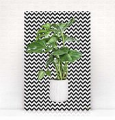 HIP ORGNL Schilderij Holy Leaf Zigzag - 60x90cm - wanddecoratie - plant - natuur