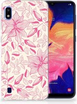 Bumper Siliconen Cover Geschikt voor Samsung Galaxy A10 Pink Flowers