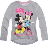 Minnie Mouse Meisjesshirt - Grijs Melange - Maat 128