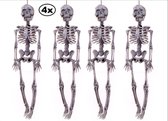 4x Skelet hangend 40 x 11 cm - Horror halloween griezel horror carnaval thema feest party