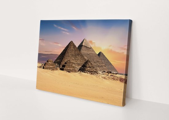 Piramide van Gizeh | Egypte | Steden | Canvasdoek | Wanddecoratie | 30CM x 20CM | Schilderij | Foto op canvas