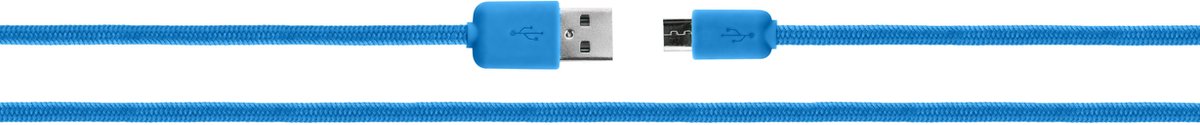 XQISIT Cotton Cable - Micro-USB naar USB 2.0 Kabel - 1,8m - Blauw