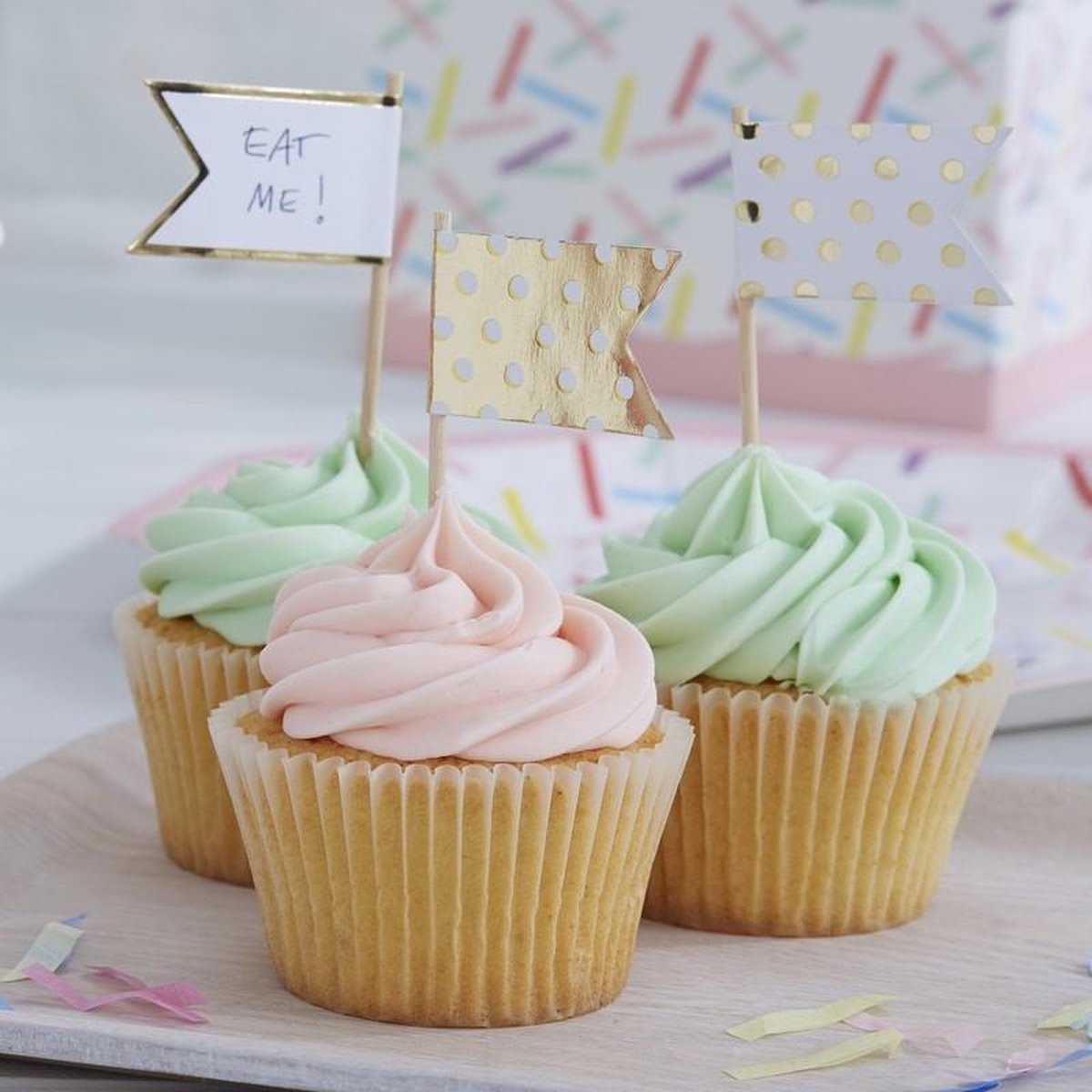 Cupcake versiering - Polka Dot (10 stuks)