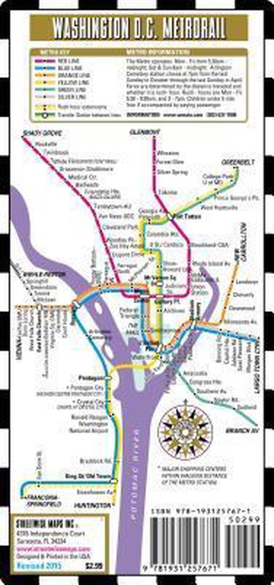 Streetwise Washington DC Metro Map - Laminated Washington DC Metrorail ...