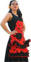 Spaanse schort - Flamenco - keukenschort rood zwart verkleedkleding