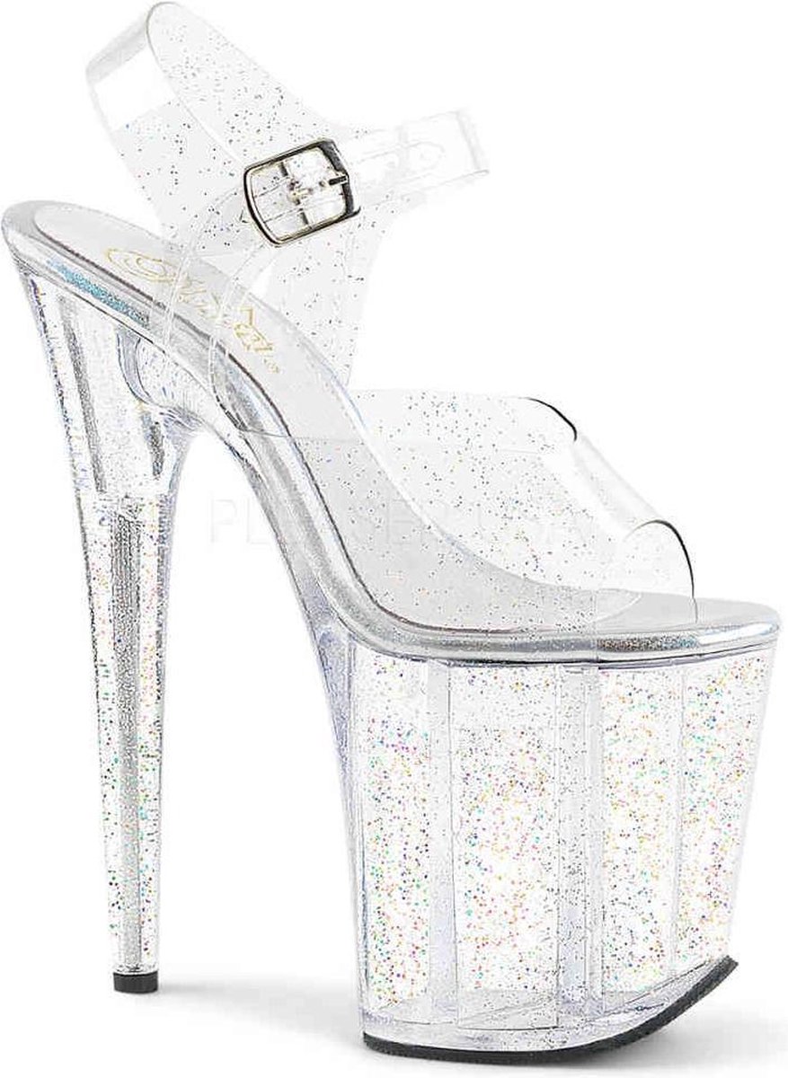Pleaser - FLAMINGO-808MMG Sandaal met enkelband, Paaldans schoenen - Paaldans schoenen - 36 Shoes - Wit
