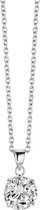 New Bling 9NB 0003 Zilveren collier met hanger - zirkonia rond 10 mm - lengte 40 + 5 cm - zilverkleurig