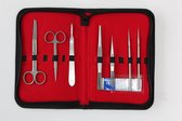 Dissectie set (trousse) met 8 instrumenten (voor universiteitstudenten)