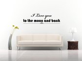 Muursticker - I Love You To The Moon And Back - 30x106 - Zwart