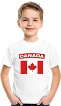 T-shirt met Canadese vlag wit kinderen 158/164