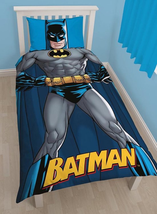 koper gebroken auteursrechten Batman - Dekbedovertrek - Eenpersoons - 135 x 200 cm - Grijs/blauw | bol.com