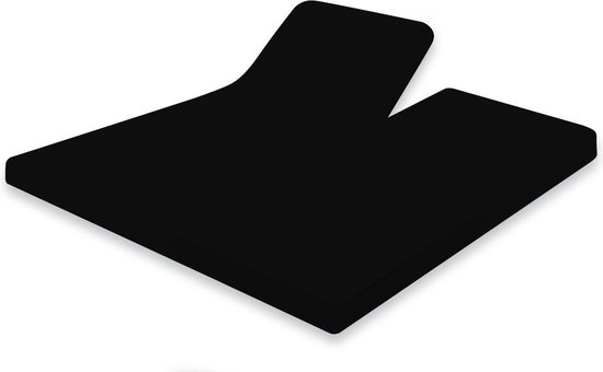 Splittopper Hoeslaken Jersey Katoen - 180x200cm - zwart - Split Enkel - Single Split