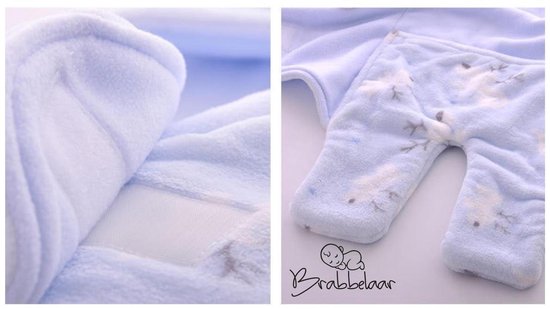 Brabbelaar - Baby Inbakerdoek - inbakerslaapzak - Pasgeboren 0-8 mnd - 78cm - Baby blauw