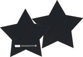 2x Zwarte sterren krijtborden 26 cm inclusief stift