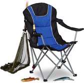relaxdays - campingstoel opvouwbaar - klapstoel - vouwstoel - kampeerstoel blauw