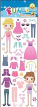 Stickervel meisjes dress up doll