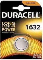 2 Stuks Duracell CR1632 125mAh 3V Lithium Knoopcel Batterij