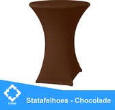 Statafelrok Luxe x 1 - Statafel Tafelrok - Statafelhoes - Stretch – CHOCOLADE - ∅80 x 110 cm – geschikt voor Horeca Evenementen | Sta Tafel Hoes | Statafel | Staantafelhoes | Cocktailparty | 