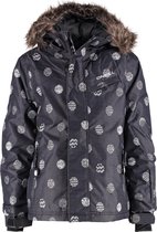O'Neill zwarte ski jas Radiant met vaste muts en afneembaar bontje