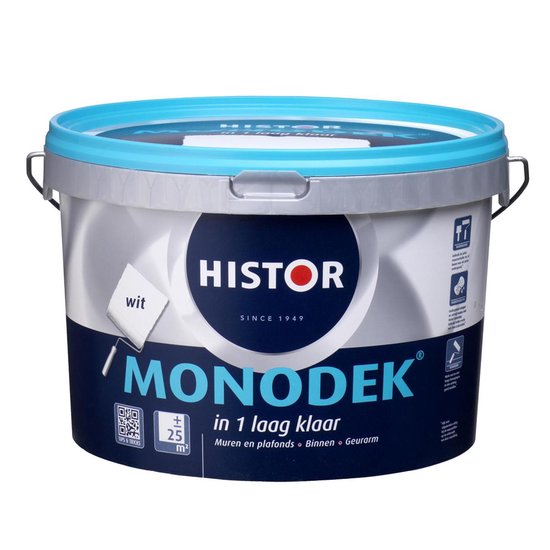 leef ermee kanaal het einde Histor Monodek Muurverf - 2,5 liter - Wit | bol.com