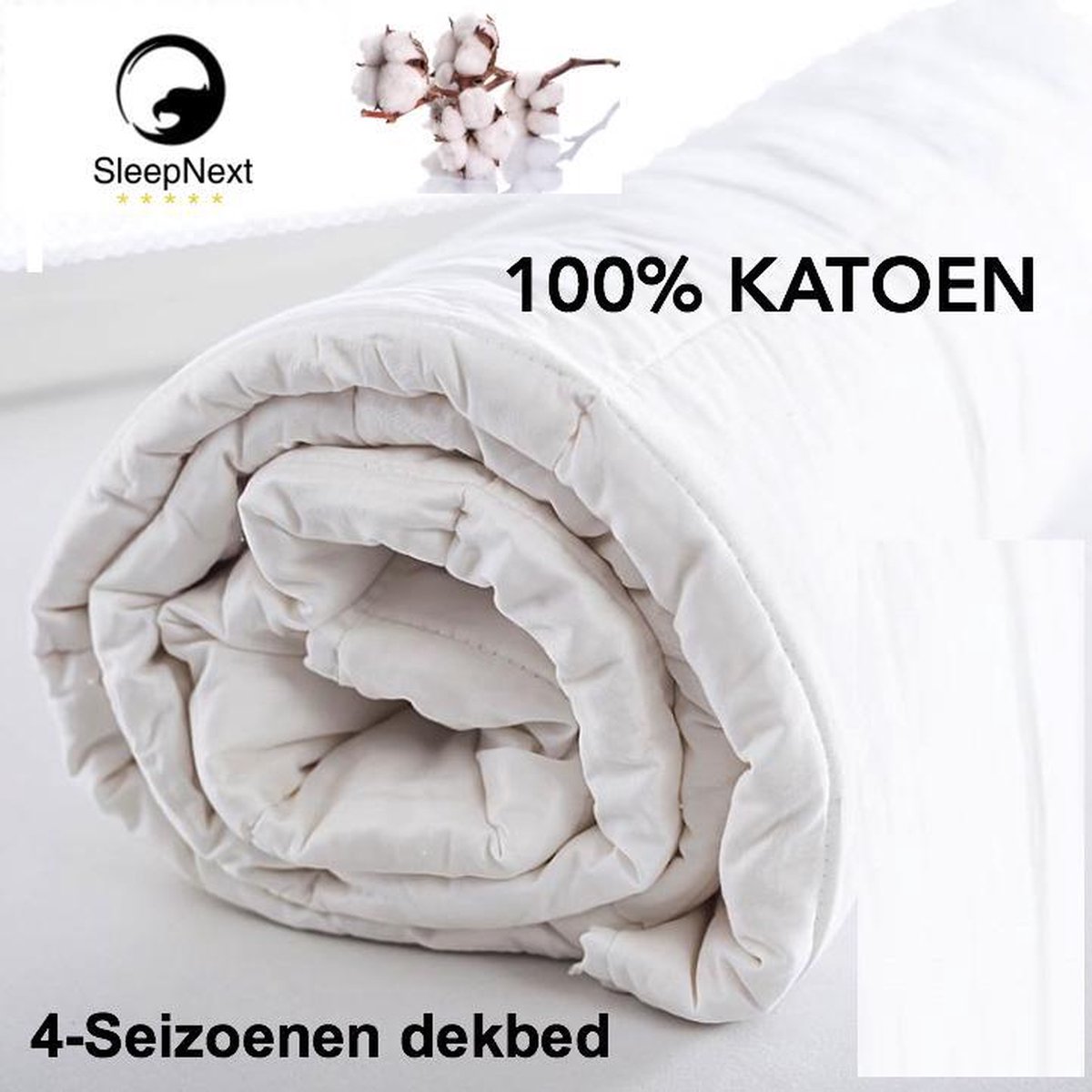 SleepNext - 100% KATOEN - 4-Seizoenen dekbed - 140x200cm | bol.com