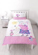 Peppa Pig Happy - Dekbedovertrek - Eenpersoons - 135 x 200 cm - Multi