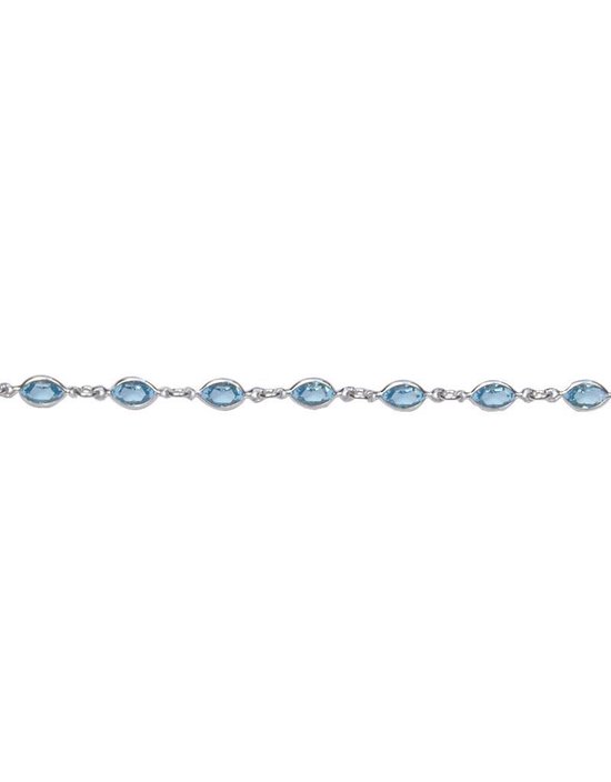 Love Jewels - Zilveren armband licht blauwe stenen |