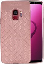 Roze Geweven TPU case hoesje voor Samsung Galaxy S9