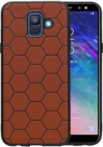 Bruin Hexagon Hard Case voor Samsung Galaxy A6 2018