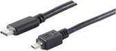 S-Impuls USB Micro B naar USB-C snellaadkabel - USB2.0 - tot 3A / zwart - 1 meter