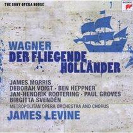 Cd-hoes van Wagners Der Fliegende Holländer met een blauw silhouet van een schip op een grijze achtergrond.